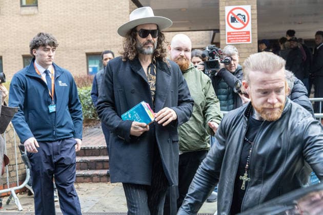 February 24, 2026, London, England, United Kingdom: RUSSELL BRAND departs Southwark Crown Court where he is accused of two further sex offences, including rape, against two further women which allegedly took place in 2009. Brand is already facing allegations of sexual offences against four other women and is due to go on trial in June 2026. London United Kingdom  - ZUMAs262 20260224_zip_s262_005 Copyright: xTayfunxSalcix