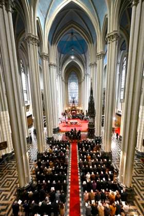 Mass for the defuncts of the Royal family 24 02 2026 BRUSSELS, BELGIUM - FEBRUARY 24 : King Philippe, Queen Mathilde, Prince Laurent, Princess Claire, as well as Princess Delphine and Mr James O Hare, attend the annual mass in memory of deceased members of the Royal Family. The ceremony takes place at the Church of Our Lady in Laeken on February 24, 2026 in Brussels, Belgium, 24 02 2026 Brussels Belgium  Copyright: xDidierxLebrunx