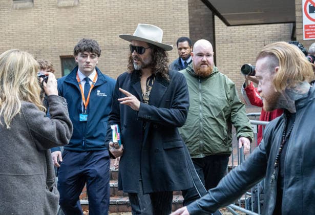 February 24, 2026, London, England, United Kingdom: RUSSELL BRAND leaves Southwark Crown Court where he is accused of two further sex offences, including rape, against two further women which allegedly took place in 2009. Brand is already facing allegations of sexual offences against four other women and is due to go on trial in June 2026. London United Kingdom - ZUMAs262 20260224_zip_s262_015 Copyright: xTayfunxSalcix