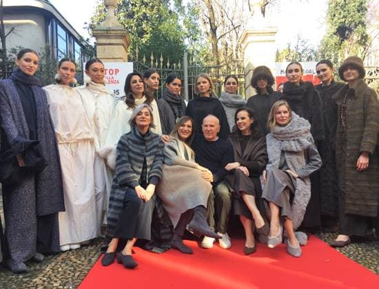 Milan, Italy Martino Midali Milan Fashion Week Women s collections Fall Winter 2026-27 season In the photo: Martino Midali with models and witness showl fashion show  Copyright: xNickxZonnax xipa-agency.netx xNickxZonnax IPA_Agency_IPA71971018
