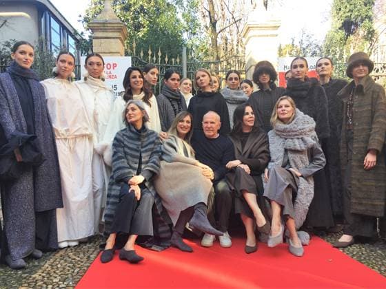 Milan, Italy Martino Midali Milan Fashion Week Women s collections Fall Winter 2026-27 season In the photo: Martino Midali with models and witness showl fashion show  Copyright: xNickxZonnax xipa-agency.netx xNickxZonnax IPA_Agency_IPA71971023