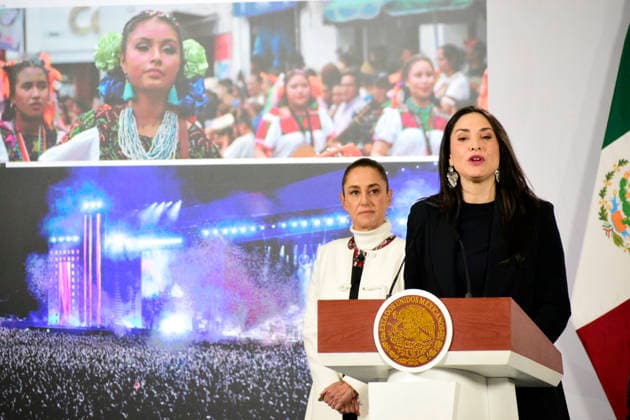 Mexico™s President Claudia Sheinbaum Press Conference Mexico s Culture Minister Claudia Curiel de Icaza, speaks during a briefing about ˜Youth Transforming Mexico™ program at National Palace. on February 24, 2026 in Mexico City, Mexico. (Photo by Luis Barron Eyepix Group) Copyright: xLuisxBarronx xEyepixxGroupx LB_24022026_176695