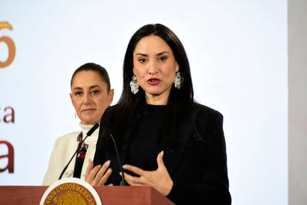 Mexico™s President Claudia Sheinbaum Press Conference Mexico s Culture Minister Claudia Curiel de Icaza, speaks during a briefing about ˜Youth Transforming Mexico™ program at National Palace. on February 24, 2026 in Mexico City, Mexico. (Photo by Luis Barron Eyepix Group) Copyright: xLuisxBarronx xEyepixxGroupx LB_24022026_176698