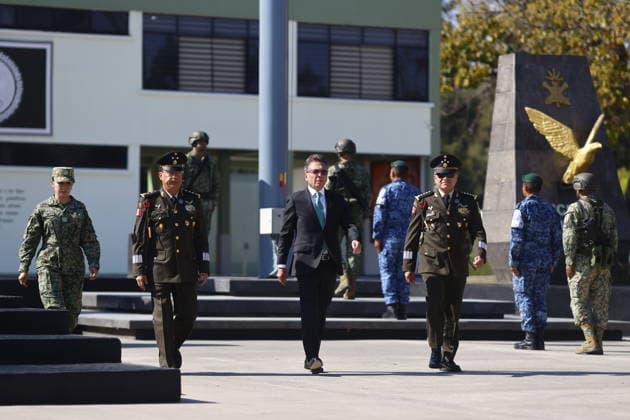 Commemoration ceremony for Mexican Flag Day in Zapopan ZAPOPAN, MEXICO- FEBRUARY 24: The governor of Jalisco, Pablo Lemus Navarro (C) participates during the commemoration ceremony for Mexican Flag Day, in the 15 Military Zone, in Zapopan, Jalisco, Mexico, on February 24, 2026. Stringer Anadolu Zapopan Mexico. Editorial use only. Please get in touch for any other usage.  Copyright: x2026xAnadoluxStringerx