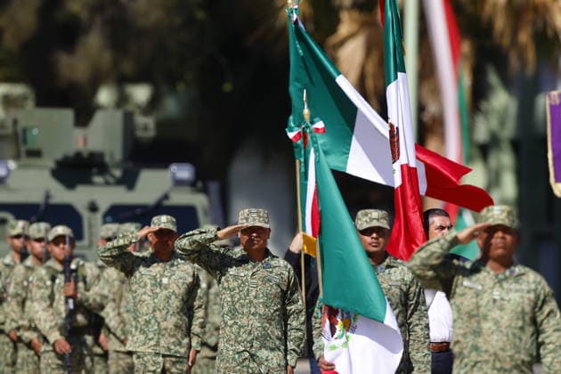 Commemoration ceremony for Mexican Flag Day in Zapopan ZAPOPAN, MEXICO - FEBRUARY 24: Elements of the Mexican Army participate during the commemoration ceremony for Mexican Flag Day, in the 15 Military Zone, in Zapopan, Jalisco, Mexico, on February 24, 2026. Stringer Anadolu Zapopan Mexico. Editorial use only. Please get in touch for any other usage.  Copyright: x2026xAnadoluxStringerx