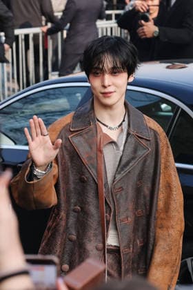 Milan, Milan Fashion Week Womenswear Fall Winter 2026 2027 - Women s Fashion, Fall Winter 2026 2027 - Diesel Fashion Show - Guest Arrivals. Pictured: Jeong Yun-ho (singer and member of the South Korean boy band Ateez)  Copyright: xAlessandroxBremecx xipa-agency.netx xx IPA_Agency_IPA71983312
