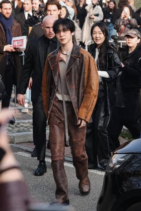 Milan, Milan Fashion Week Womenswear Fall Winter 2026 2027 - Women s Fashion, Fall Winter 2026 2027 - Diesel Fashion Show - Guest Arrivals. Pictured: Jeong Yun-ho (singer and member of the South Korean boy band Ateez)  Copyright: xAlessandroxBremecx xipa-agency.netx xx IPA_Agency_IPA71983321