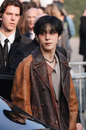 Milan, Milan Fashion Week Womenswear Fall Winter 2026 2027 - Women s Fashion, Fall Winter 2026 2027 - Diesel Fashion Show - Guest Arrivals. Pictured: Jeong Yun-ho (singer and member of the South Korean boy band Ateez)  Copyright: xAlessandroxBremecx xipa-agency.netx xx IPA_Agency_IPA71983337