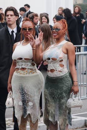 Milan, Milan Fashion Week Womenswear Fall Winter 2026 2027 - Women s Fashion, Fall Winter 2026 2027 - Diesel Fashion Show - Guest Arrivals. Pictured: Shannon and Shannade Clermont (models and television personalities from the Clermont Twins duo)  Copyright: xAlessandroxBremecx xipa-agency.netx xx IPA_Agency_IPA71983459