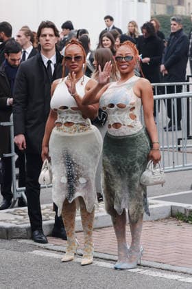 Milan, Milan Fashion Week Womenswear Fall Winter 2026 2027 - Women s Fashion, Fall Winter 2026 2027 - Diesel Fashion Show - Guest Arrivals. Pictured: Shannon and Shannade Clermont (models and television personalities from the Clermont Twins duo)  Copyright: xAlessandroxBremecx xipa-agency.netx xx IPA_Agency_IPA71983465