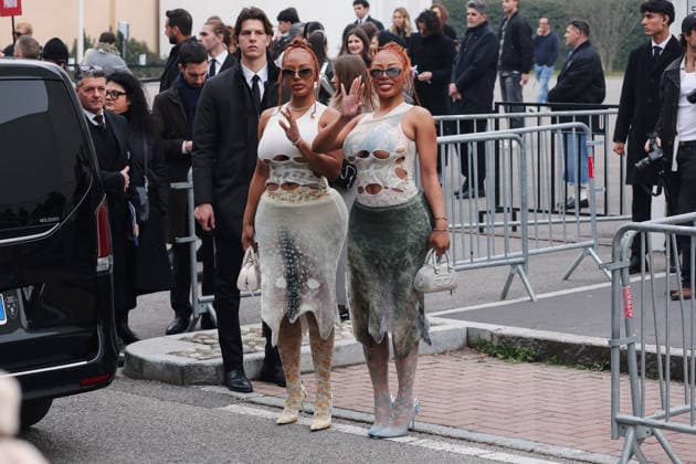 Milan, Milan Fashion Week Womenswear Fall Winter 2026 2027 - Women s Fashion, Fall Winter 2026 2027 - Diesel Fashion Show - Guest Arrivals. Pictured: Shannon and Shannade Clermont (models and television personalities from the Clermont Twins duo)  Copyright: xAlessandroxBremecx xipa-agency.netx xx IPA_Agency_IPA71983469