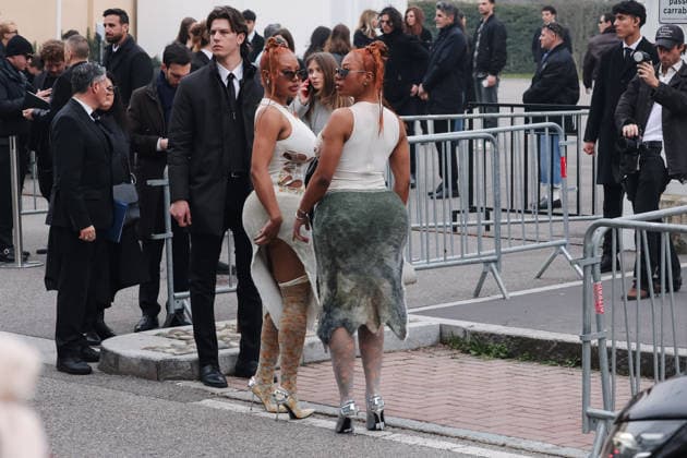 Milan, Milan Fashion Week Womenswear Fall Winter 2026 2027 - Women s Fashion, Fall Winter 2026 2027 - Diesel Fashion Show - Guest Arrivals. Pictured: Shannon and Shannade Clermont (models and television personalities from the Clermont Twins duo)  Copyright: xAlessandroxBremecx xipa-agency.netx xx IPA_Agency_IPA71983482