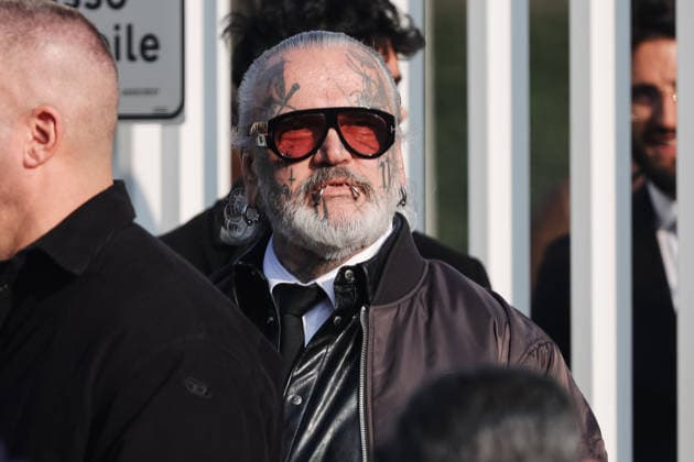 Milan, Milan Fashion Week Womenswear Fall Winter 2026 2027 - Women s Fashion, Fall Winter 2026 2027 - Diesel Fashion Show - Guest Arrivals. Pictured: Sven Marquardt (longtime bouncer at Berlin s Berghain techno club)  Copyright: xAlessandroxBremecx xipa-agency.netx xx IPA_Agency_IPA71983579