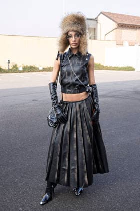 Diesel - Guest arrival - Milan Fashion Week - Womenswear Fall Winter 2026 2027 MILAN, ITALY - FEBRUARY 24: Guest is seen outside Diesel show during the Milan Fashion Week - Womenswear Fall Winter 2026 2027 on February 24, 2026 in Milan, Italy. Photo by Marco Piovanotto Abacapress.com  Copyright: xPiovanottoxMarco ABACAx