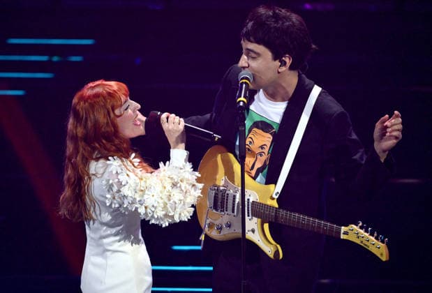 February 25, 2026, Sanremo, ITALY: Italian singers Maria Antonietta and Colombre perform on stage at the Ariston theatre during the 76th Sanremo Italian Song Festival, Sanremo, Italy, 24 February 2026. The Music Festival runs from 24 to 28 February 2026. ANSA ETTORE FERRARI Sanremo ITALY  - ZUMAa110 20260225_zaf_a110_052 Copyright: xEttorexFerrarix