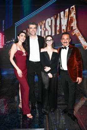 Sanremo, 76th Italian Song Festival - First Post-Festival Episode. Pictured: Giulia Salemi, Aurora Leone of The Jackal, Nicola Savino, Federico Basso  Copyright: xManuelexMangiarottix xipa-agency.netx xPoolxSanremox02x IPA_Agency_IPA71990514