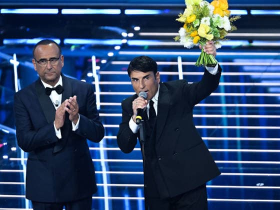 Sanremo, 76th Italian Song Festival. First Night. Pictured: Sal Da Vinci, Carlo Conti  Copyright: xMaurizioxD Avanzox xipa-agency.netx xPoolxSanremox02x IPA_Agency_IPA71990937