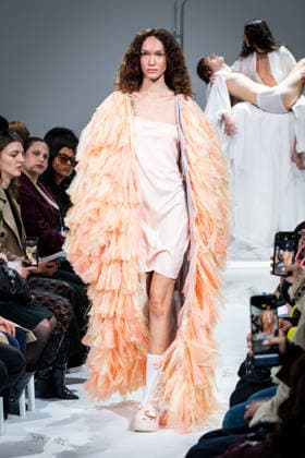 Casa Preti fashion show during the Milan Fashion Week - Womenswear Fall Winter 2026 2027 in Milan, Italy, on 24 February 2026. A model walks the runway at Casa Preti fashion show during the Milan Fashion Week - Womenswear Fall Winter 2026 2027 in Milan, Italy, on 24 February 2026., Credit:Stefano Costantino TTL Avalon Italy, Milan  Copyright: xStefanoxCostantinoxTTLx xAvalonx 1078012173