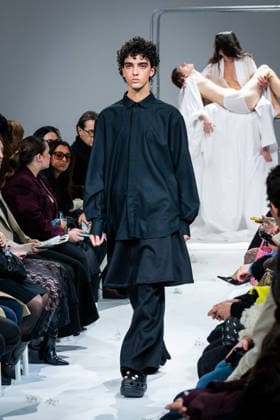 Casa Preti fashion show during the Milan Fashion Week - Womenswear Fall Winter 2026 2027 in Milan, Italy, on 24 February 2026. A model walks the runway at Casa Preti fashion show during the Milan Fashion Week - Womenswear Fall Winter 2026 2027 in Milan, Italy, on 24 February 2026., Credit:Stefano Costantino TTL Avalon Italy, Milan  Copyright: xStefanoxCostantinoxTTLx xAvalonx 1078012363