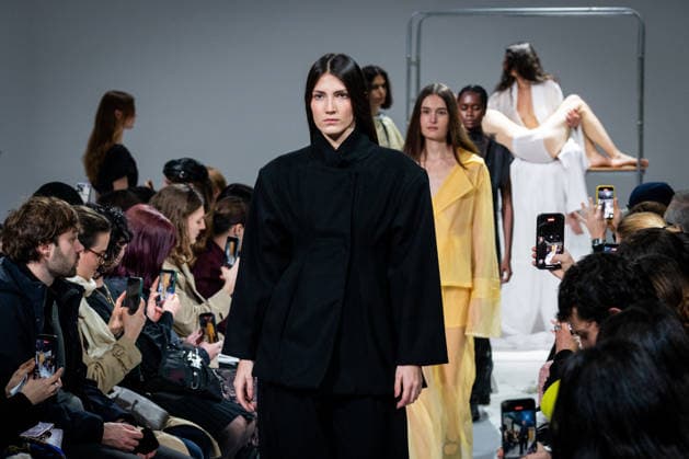 Casa Preti fashion show during the Milan Fashion Week - Womenswear Fall Winter 2026 2027 in Milan, Italy, on 24 February 2026. A model walks the runway at Casa Preti fashion show during the Milan Fashion Week - Womenswear Fall Winter 2026 2027 in Milan, Italy, on 24 February 2026., Credit:Stefano Costantino TTL Avalon Italy, Milan  Copyright: xStefanoxCostantinoxTTLx xAvalonx 1078012393