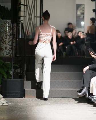 February 24, 2026, Milan, Lombardy, Italy: Designer Max Zara Sterck presents her latest collection during a fashion show at Fondazione Sozzani in Milan, Italy, on February 24, 2026. The presentation took place during Milan Fashion Week and featured the unveiling of the designerÃ¢â‚¬â ¢s new creations on the runway. Milan Italy  - ZUMAp285 20260224_zep_p285_052 Copyright: xGennaroxPiscopox