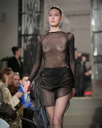 February 24, 2026, Milan, Lombardy, Italy: Designer Max Zara Sterck presents her latest collection during a fashion show at Fondazione Sozzani in Milan, Italy, on February 24, 2026. The presentation took place during Milan Fashion Week and featured the unveiling of the designerÃ¢â‚¬â ¢s new creations on the runway. Milan Italy  - ZUMAp285 20260224_zep_p285_085 Copyright: xGennaroxPiscopox
