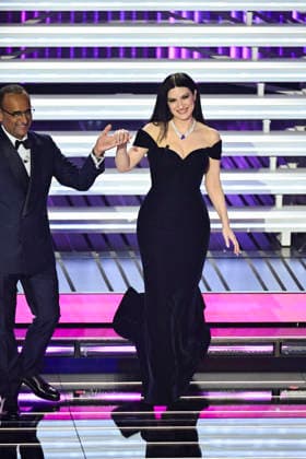 76th Italian Song Festival of Sanremo 1st Evening part 1 Teatro Ariston - Sanremo, Italy Carlo Conti;Laura Pausini 76th Italian Song Festival of Sanremo 1st Evening part 1 Teatro Ariston - Sanremo, Italy 24th February 2026 SGPItalia id 134399_018 Not Exclusive  Copyright: xAlfonsoxCatalano SGPx