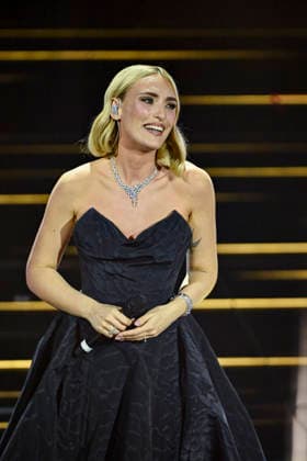 76th Italian Song Festival of Sanremo 1st Evening part 1 Teatro Ariston - Sanremo, Italy Mara Sattei 76th Italian Song Festival of Sanremo 1st Evening part 1 Teatro Ariston - Sanremo, Italy 24th February 2026 SGPItalia id 134399_018 Not Exclusive  Copyright: xAlfonsoxCatalano SGPx