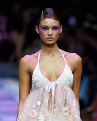 February 25, 2026, Melbourne, Victoria, Australia: A model wearing a design by Lazy Girl Lingerie walks at the Beyond Blak Runway show of the PayPal Melbourne Fashion Festival at the Royal Exhibition Building in Melbourne, Australia. Melbourne Australia  - ZUMAl303 20260225_aaf_l303_018 Copyright: xSydneyxLowx