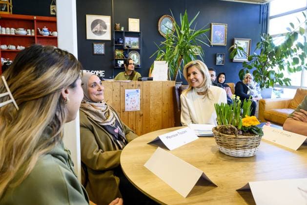 Rotterdam, The Netherlands, 2026-02-25 13:10:20 ROTTERDAM, 25-02-2026, Irene Neighborhood House in BloemhofQueen Maxima, honorary chair of the Financially Healthy Netherlands Foundation (SFGN), is on a working visit to the Irene Neighborhood House in Bloemhof, Rotterdam Feijenoord PHOTO: NLBeeld Patrick van Emst Credit: NL Beeld Patrick van Emst  Copyright: xx x