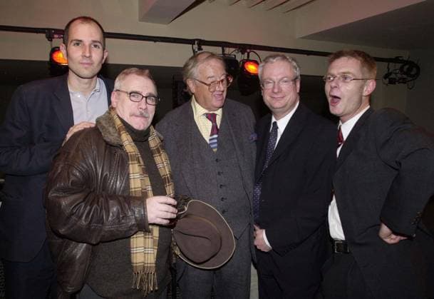 DUBLIN CAROL PLY LDN Feb. 23, 2000 - London, Great Britain - DAVE BENETT_ALPHA M039668 22.02.2000 LONDON.IAN RICKSON, BRIAN COX, CHRIS SMITH, JOHN MORTIMER & STEPHEN DALDRY.-FIRST NIGHT BACK AT THE ROYAL COURT THEATRE SITE,OPENS WITH Ã’DUBLIN CAROLO.AT THE ROYAL COURT THEATRE, LONDON Copyright: xDavexBenettx