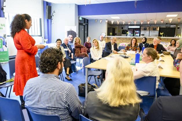 Queen Maxima Working Visit In Rotterdam Queen Maxima honorary chair of the Financially Healthy Netherlands Foundation visiting the Irene Neighborhood House in the Bloemhof district of Rotterdam, Netherlands on February 25, 2026. Photo by Patrick van Emst Bruno Press ABACAPRESS.COM Rotterdam Netherlands  Copyright: xBrunoxPress ABACAx