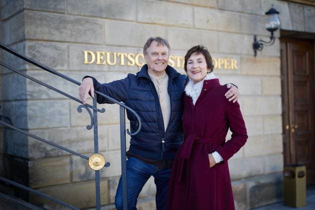 Ballet experts in conversation FOR EDITORIAL PURPOSES ONLY EDITORIAL USE ONLY p Christiane Theobald and Martin Puttke at the main entrance of the Staatsoper Unter den Linden Germany Berlin Berlin Copyright JoergxCarstensen Copyright: JoergxCarstensen doc84qa7ybjltjwbupou52 ,EDITORIAL USE ONLY Copyright: JoergxCarstensen