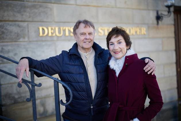 Ballet experts in conversation FOR EDITORIAL PURPOSES ONLY EDITORIAL USE ONLY p Christiane Theobald and Martin Puttke at the main entrance of the Staatsoper Unter den Linden Germany Berlin Berlin Copyright JoergxCarstensen Copyright: JoergxCarstensen doc84qa7yh3i15vxg9iu52 ,EDITORIAL USE ONLY Copyright: JoergxCarstensen