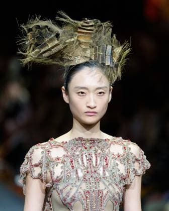 February 25, 2026, Melbourne, Victoria, Australia: A model wearing a design by Gwendolynne walks at the Glam Up Runway show of the PayPal Melbourne Fashion Festival at the Royal Exhibition Building in Melbourne, Australia. Melbourne Australia  - ZUMAl303 20260225_aaf_l303_039 Copyright: xSydneyxLowx