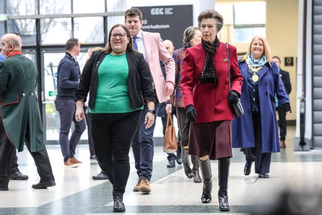 February 25, 2026, Glasgow, Scotland, United Kingdom: ANNE, PRINCESS ROYAL of GREAT BRITAIN visits the Ocean Sciences Meeting in Glasgow, Scotland. The meeting draws around 6,000 attendees and this year marked the first time it was held outside the United States. The Princess is Royal Patron of WISE, the Association for Science Education, and the London International Youth Science Forum. Glasgow United Kingdom  - ZUMAo116 20260225_znp_o116_005 Copyright: xBiancaxOterox