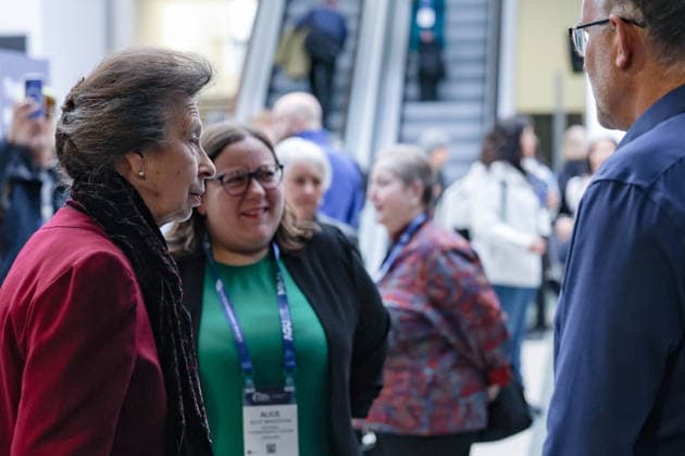 February 25, 2026, Glasgow, Scotland, United Kingdom: ANNE, PRINCESS ROYAL of GREAT BRITAIN visits the Ocean Sciences Meeting in Glasgow, Scotland. The meeting draws around 6,000 attendees and this year marked the first time it was held outside the United States. The Princess is Royal Patron of WISE, the Association for Science Education, and the London International Youth Science Forum. Glasgow United Kingdom - ZUMAo116 20260225_znp_o116_008 Copyright: xBiancaxOterox