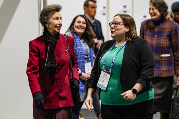 February 25, 2026, Glasgow, Scotland, United Kingdom: ANNE, PRINCESS ROYAL of GREAT BRITAIN visits the Ocean Sciences Meeting in Glasgow, Scotland. The meeting draws around 6,000 attendees and this year marked the first time it was held outside the United States. The Princess is Royal Patron of WISE, the Association for Science Education, and the London International Youth Science Forum. Glasgow United Kingdom  - ZUMAo116 20260225_znp_o116_024 Copyright: xBiancaxOterox