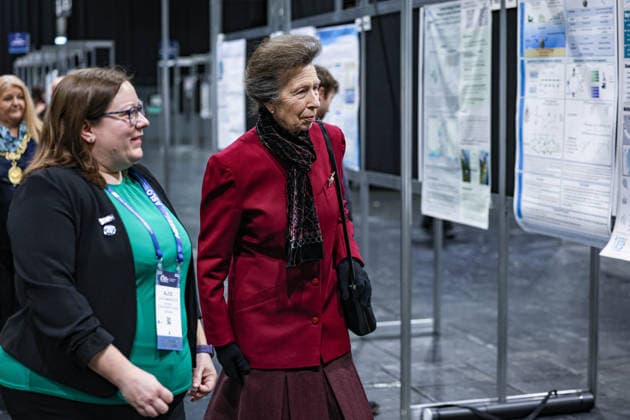 February 25, 2026, Glasgow, Scotland, United Kingdom: ANNE, PRINCESS ROYAL of GREAT BRITAIN visits the Ocean Sciences Meeting in Glasgow, Scotland. The meeting draws around 6,000 attendees and this year marked the first time it was held outside the United States. The Princess is Royal Patron of WISE, the Association for Science Education, and the London International Youth Science Forum. Glasgow United Kingdom  - ZUMAo116 20260225_znp_o116_032 Copyright: xBiancaxOterox