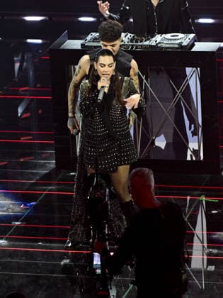 Sanremo, 76th Italian Song Festival. Second Night. Pictured: Blind, El Ma, and Soniko.  Copyright: xMaurizioxD Avanzox xipa-agency.netx xPoolxSanremox02x IPA_Agency_IPA72023554