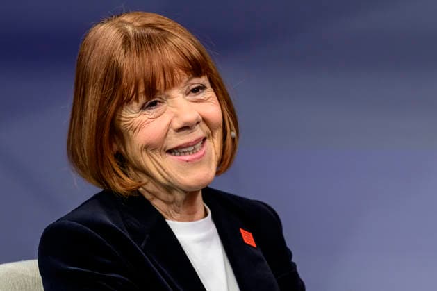 GER, Berlin, studio, guest on maischberger, political talk show, TV, format, with host Sandra Maischberger, Das Erste, from Adlershof at Studio 20, pictured from left Gisele Pelicot, pre recording, February 25, 2026, Copyright: HMBxMedia UwexKoch