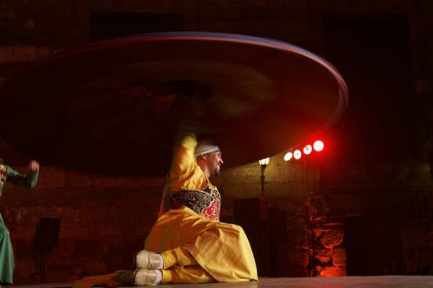 The traditional Ramadan custom Tennura dance in Egypt CAIRO, EGYPT - FEBRUARY 25: Tennura dance performances and Sufi music concerts are held daily throughout the holy month of Ramadan at Bayt al-Ghuri in Cairo on February 25, 2026. Wearing colorful skirts, embroidered vests, and white caps, Tennura performers spin around their axis while playing tambourines in rhythm with Sufi music, creating a vibrant and spiritual spectacle. Fareed Kotb Anadolu Cairo Egypt. Editorial use only. Please get in touch for any other usage.  Copyright: x2026xAnadoluxFareedxKotbx