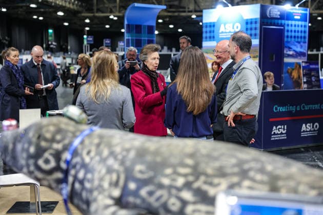 February 26, 2026, Glasgow, Scotland, United Kingdom: ANNE, PRINCESS ROYAL of GREAT BRITAIN speaks with scientists, ocean health researchers, and data collectors during the Ocean Sciences Meeting in Glasgow, Scotland. The meeting draws around 6,000 attendees and 2026 marked the first time in its 44-year history that it was held outside the United States. The Princess is Royal Patron of WISE, the Association for Science Education, and the London International Youth Science Forum. Glasgow United Kingdom - ZUMAo116 20260226_znp_o116_021 Copyright: xBiancaxOterox