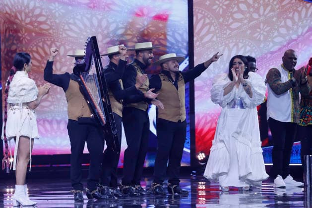 Vina del Mar, February 25, 2026 The group A los 4 Vientos during their performance in the folkloric competition of the Vina del Mar Festival 2026 Sebastian Cisternas Aton Chile, Vina del Mar Chile Aton 1128589  Copyright: SEBASTIANxCISTERNAS xATONxCHILE