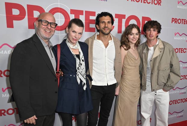˜Protector™ Los Angeles Special Screening Adrian Grunberg, Milla Jovovich, Gabriel Sloyer, Isabel Myers and Shane Williams arriving at the Protector Los Angeles special screening held at AMC The Grove on February 25, 2026 in Los Angeles, Ca. Los Angeles AMC The Grove California USA Copyright: xLeexWatt AFF-USA.COMx