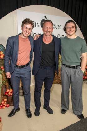 abb Michel Ben Seidel, Markus Ertelt and Nikolaus Lessky at the premiere of the new SAT 1 daily TV series Ein Hof zum Verlieben at the cinema Zoopalast on Wednesday 25 02 2026 in Berlin Berlin Germany