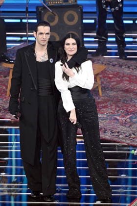 February 26, 2026, Sanremo, Rome, Italy: 76th Italian Song Festival. Pictured are Achille Lauro and Laura Pausini. Sanremo, Italy 25 feb 2026 Sanremo Italy  - ZUMAa289 20260226_zia_a289_005 Copyright: xMariaxLauraxAntonellix
