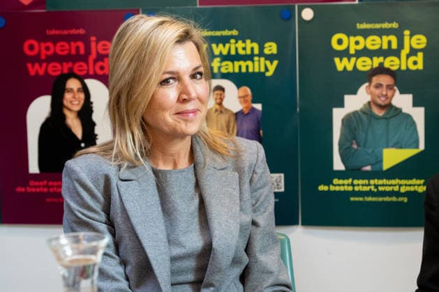 26-02-2026 Amsterdam Queen Maxima visited the Takecarebnb Foundation, an organization which aims to give refugees awaiting housing a good start in the Netherlands, in Amsterdam. Â  Copyright: xPPEx