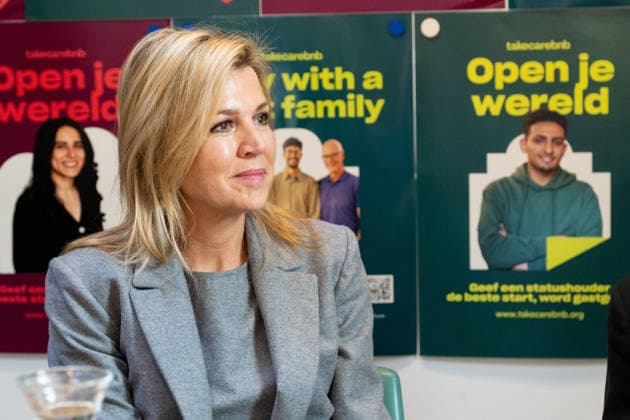 26-02-2026 Amsterdam Queen Maxima visited the Takecarebnb Foundation, an organization which aims to give refugees awaiting housing a good start in the Netherlands, in Amsterdam. Â  Copyright: xPPEx