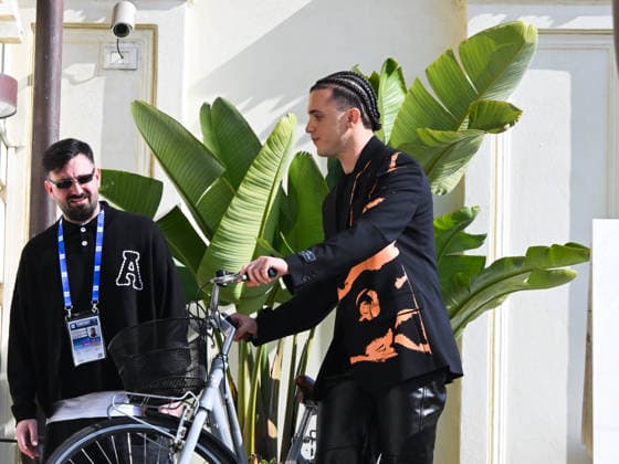 Sanremo, 76th Italian Song Festival -- Day 3 - Samurai Jay and his bike show outside his hotel  Copyright: xManuelexMangiarottix xipa-agency.netx xPoolxSanremox02x IPA_Agency_IPA72046741